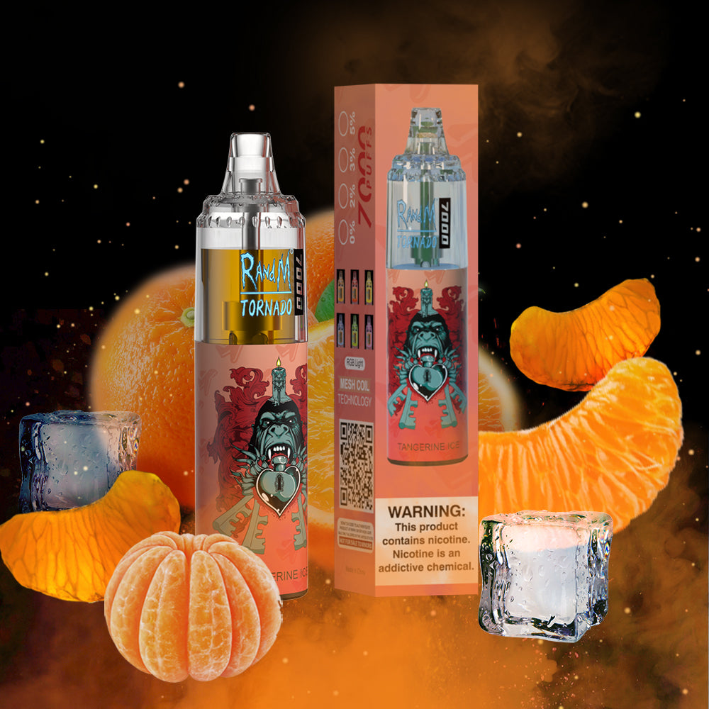 RandM 7000 Disposable Vape 7000 Puffs 5% Nicotine 14ml TANGERINE ICE 1pc