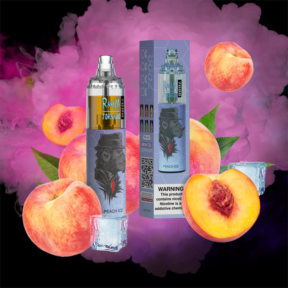 RandM 7000 Disposable Vape 7000 Puffs 5% Nicotine 14ml PEACH ICE 1pc