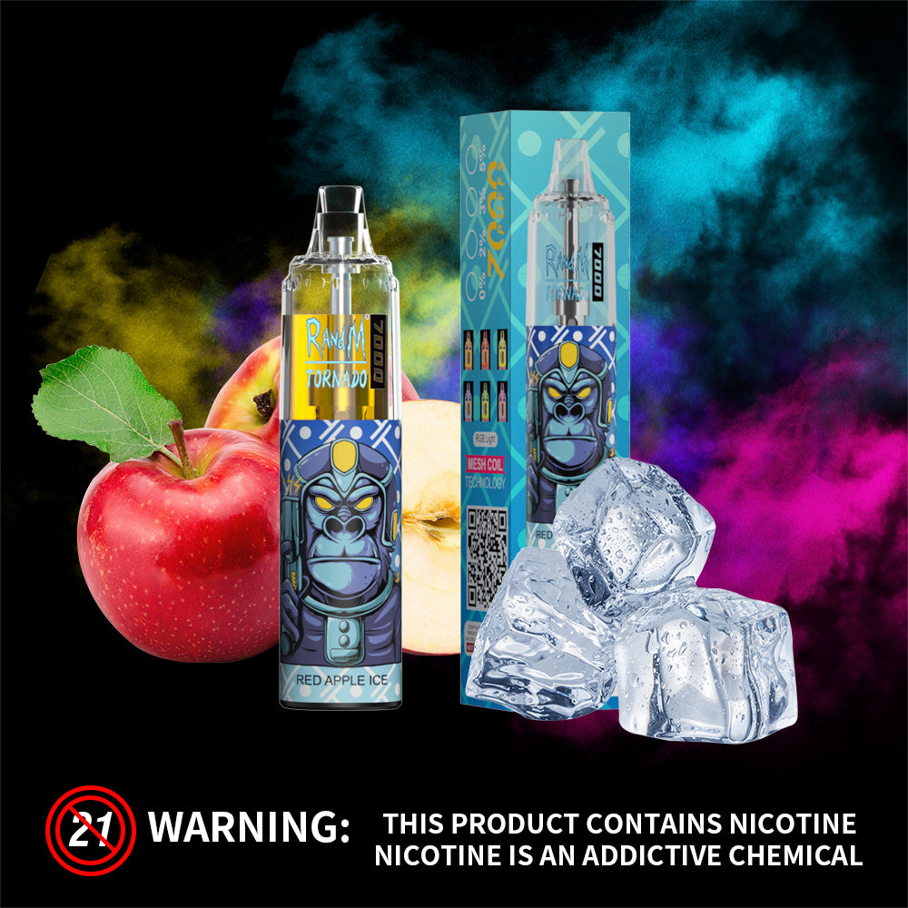 RandM 7000 Disposable Vape 7000 Puffs 5% Nicotine 14ml RED APPLE ICE 1pc