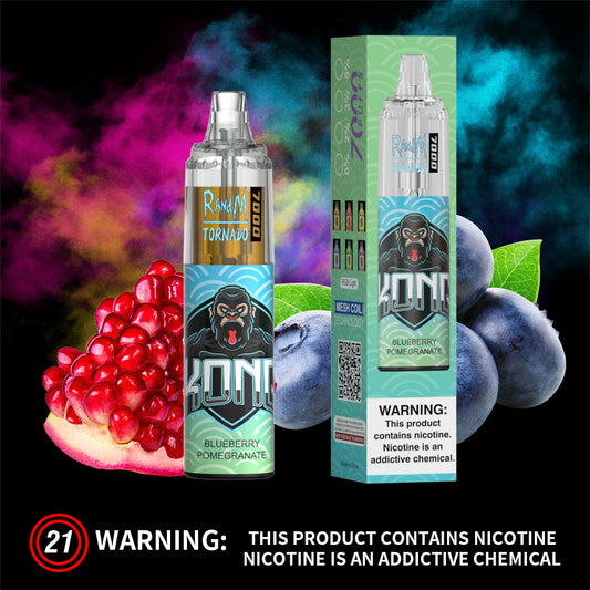 RandM 7000 Disposable Vape 7000 Puffs 5% Nicotine 14ml BLUEBERRY POMEGRANATE 1pc