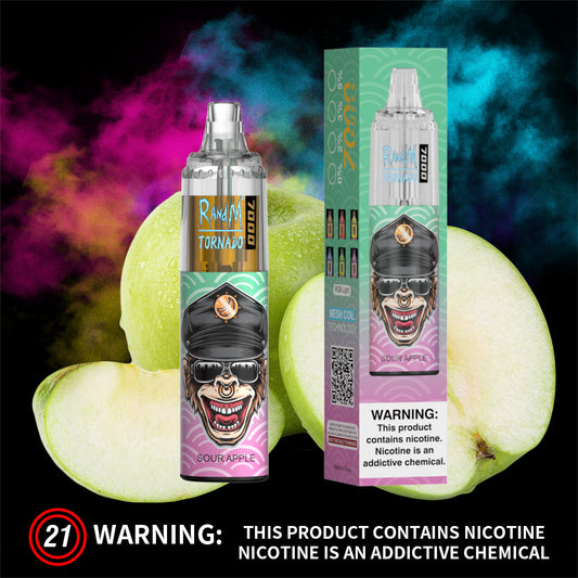 RandM 7000 Disposable Vape 7000 Puffs 5% Nicotine 14ml SOUR APPLE 1pc