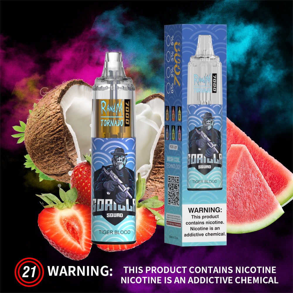 RandM 7000 Disposable Vape 7000 Puffs 5% Nicotine 14ml TIGER BLOOD 1pc