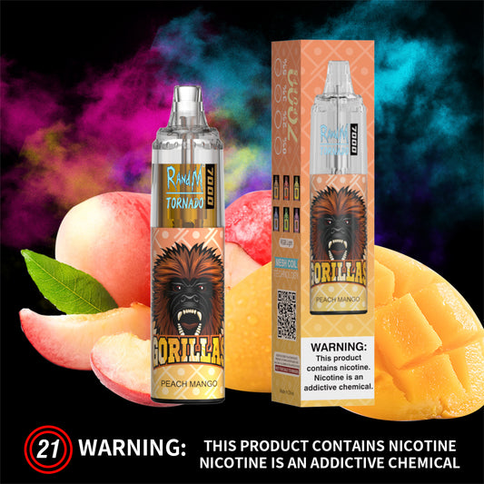 RandM 7000 Disposable Vape 7000 Puffs 5% Nicotine 14ml PEACH MANGO 1pc