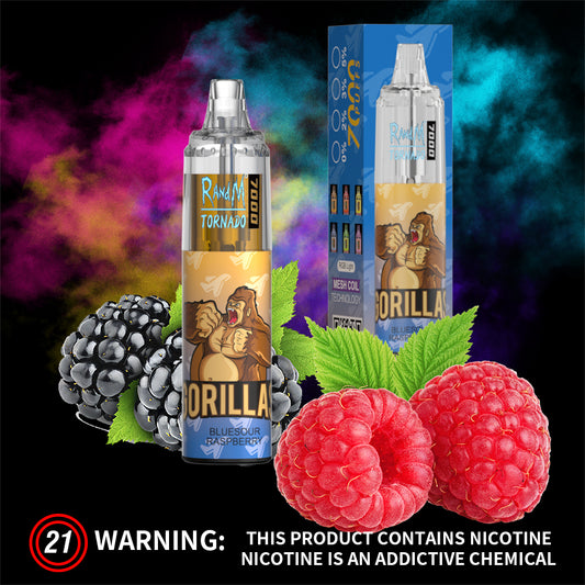 RandM 7000 Disposable Vape 7000 Puffs 5% Nicotine 14ml BLUESOUR RASPBERRY 1pc