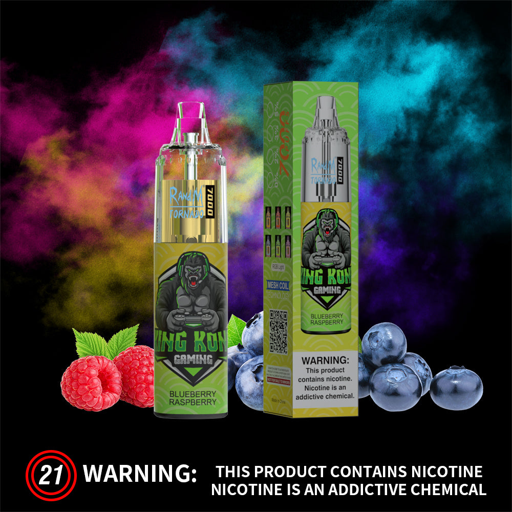 RandM 7000 Disposable Vape 7000 Puffs 5% Nicotine 14ml BLUEBERRY RASPBERRY 1pc