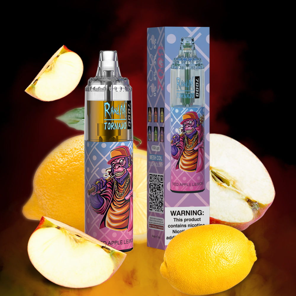 RandM 7000 Disposable Vape 7000 Puffs 5% Nicotine 14ml RED APPLE LEMON 1pc