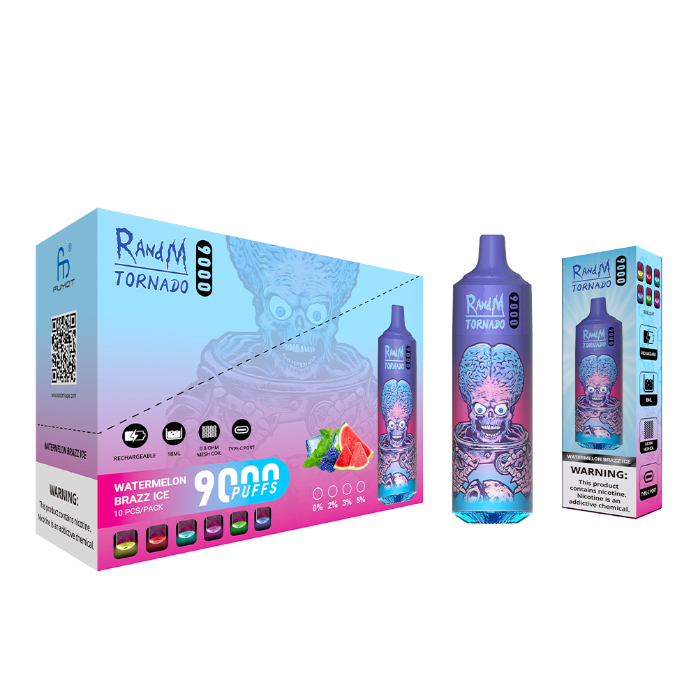 10 Flavors in 1 Box RandM 9000 Disposable Vape 9000 Puffs 5% Nicotine 18ml 10pcs