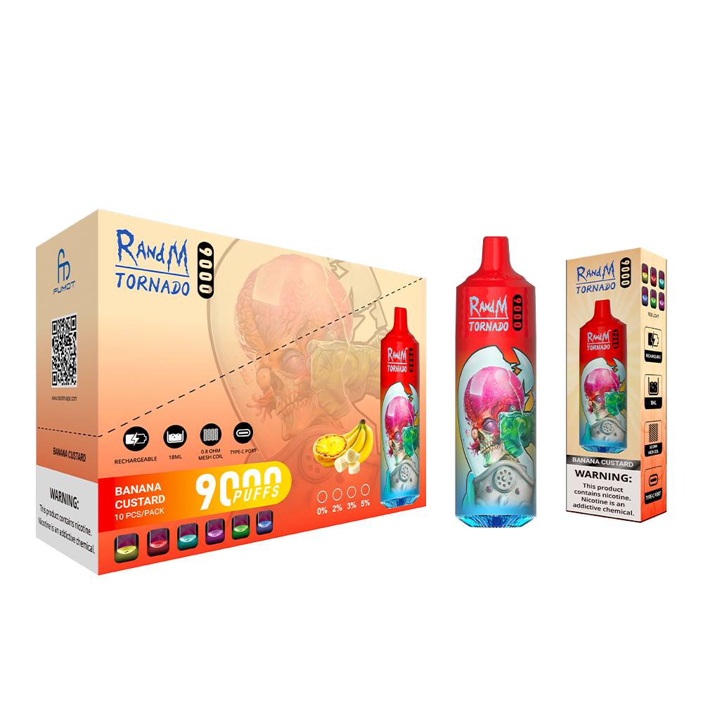 10 Flavors in 1 Box RandM 9000 Disposable Vape 9000 Puffs 5% Nicotine 18ml 10pcs