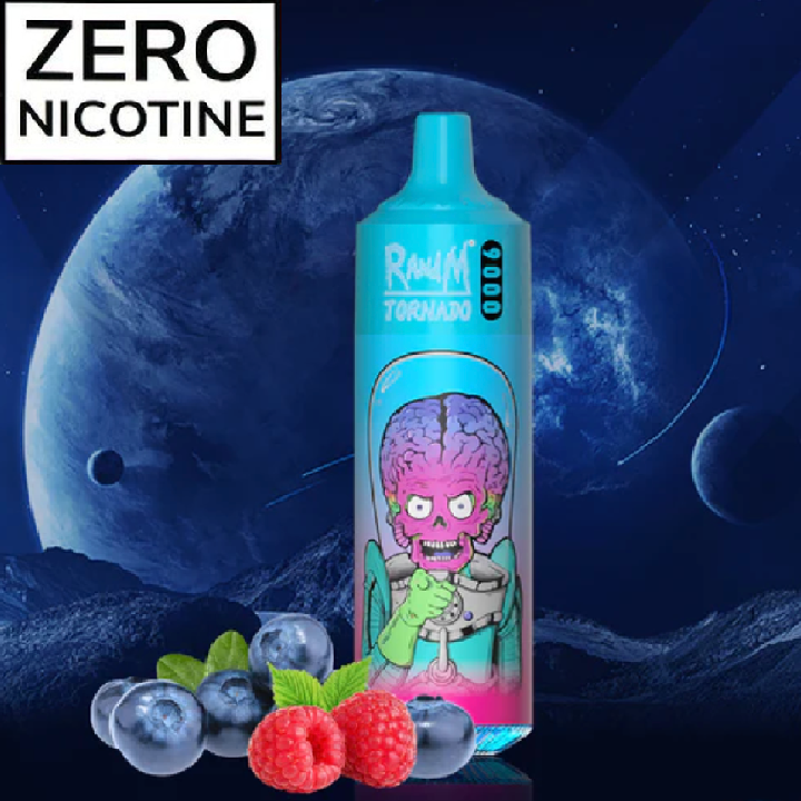 0% Nicotine RandM 9000 Disposable Vape 9000 Puffs 18ml Blueberry Raspberry 1pc