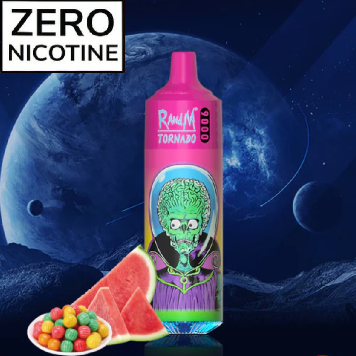 0% Nicotine RandM 9000 Disposable Vape 9000 Puffs 18ml Watermelon Bubble Gum 1pc