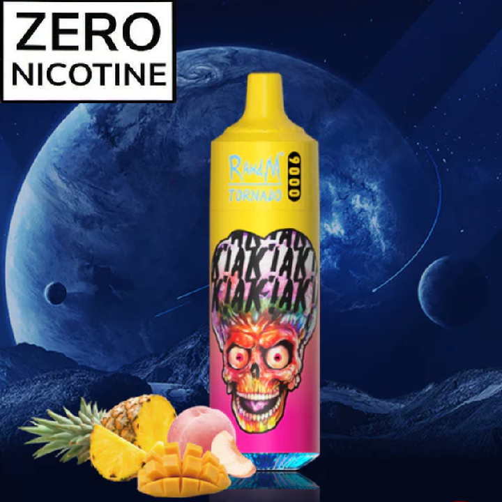 0% Nicotine RandM 9000 Disposable Vape 9000 Puffs 18ml Peachy Mango Pineapple 1pc