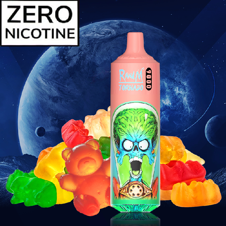 0% Nicotine RandM 9000 Disposable Vape 9000 Puffs 18ml Gummy Bear 1pc