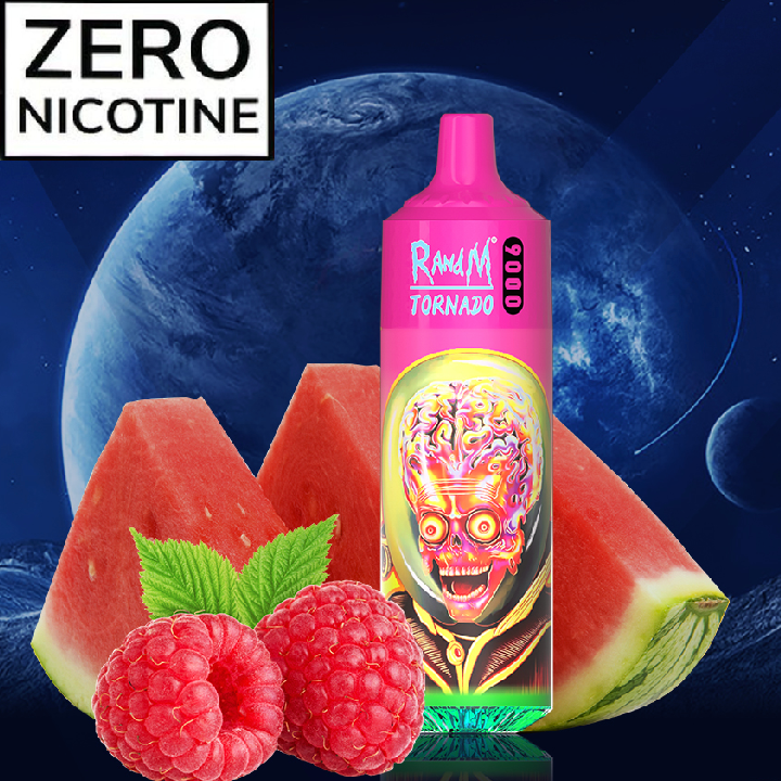 0% Nicotine RandM 9000 Disposable Vape 9000 Puffs 18ml Raspberry Watermelon 1pc