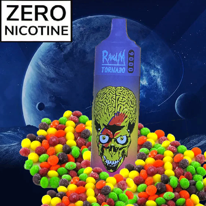 0% Nicotine RandM 9000 Disposable Vape 9000 Puffs 18ml Skittles 1pc