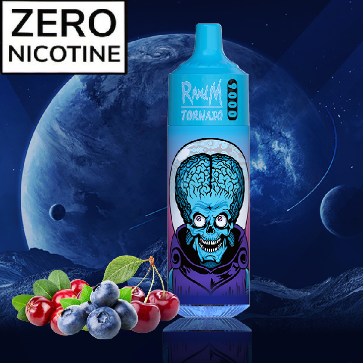 0% Nicotine RandM 9000 Disposable Vape 9000 Puffs 18ml Blueberry Cherry Cranberry 1pc